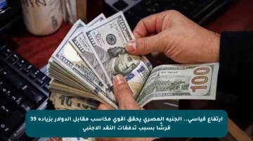 ارتفاع قياسي.. الجنيه المصري يحقق أقوى مكاسب مقابل الدولار بزيادة 39 قرشًا بسبب تدفقات النقد الأجنبي